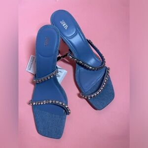 Zara Denim Sandals size 7.5